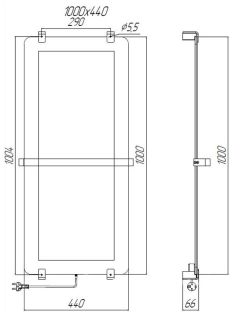 Электрический полотенцесушитель Allen Brau Infinity 8.21002.GL зеркальный 44х100 см